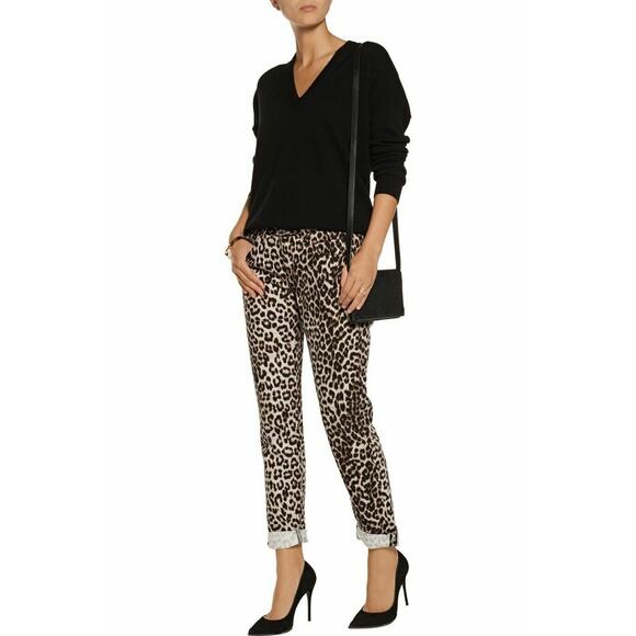 Rag & Bone Boyfriend Fit Snow Leopard Animal Print Mid Rise Jeans Womens 26 - Picture 1 of 8